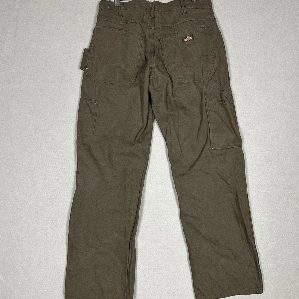 Dickies Pants Mens 32X30 Brown Duck Canvas Relaxed Fit Carpenter Utility Cargo